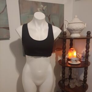 EXP Core Performance black cross back sports bra